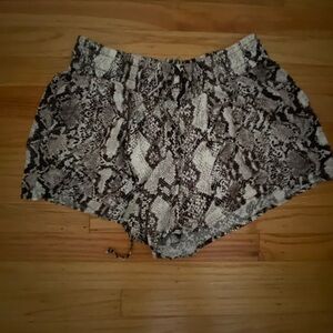 Express Black and Gray Snake Print Shorts